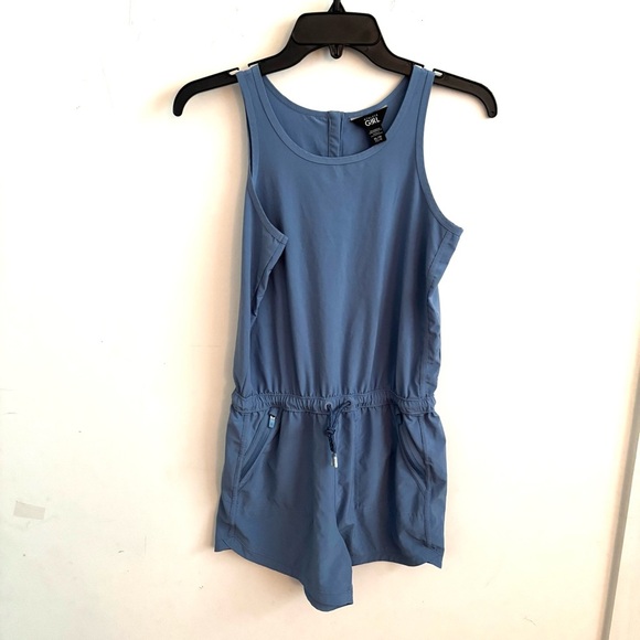 ATHLETA GIRL ON THE GO COTTAGE BLUE ROMPER SIZE XL/14 - Picture 3 of 10